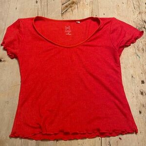 PAC Sun Ribbed Lettuce edge baby tee